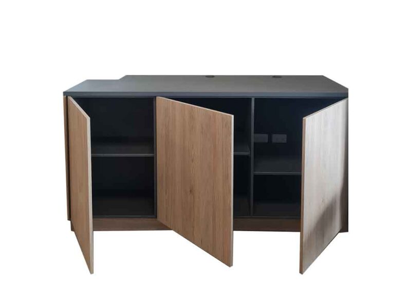 CREDENZA 3 PUERTAS ABATIBLES EN MELAMINICO